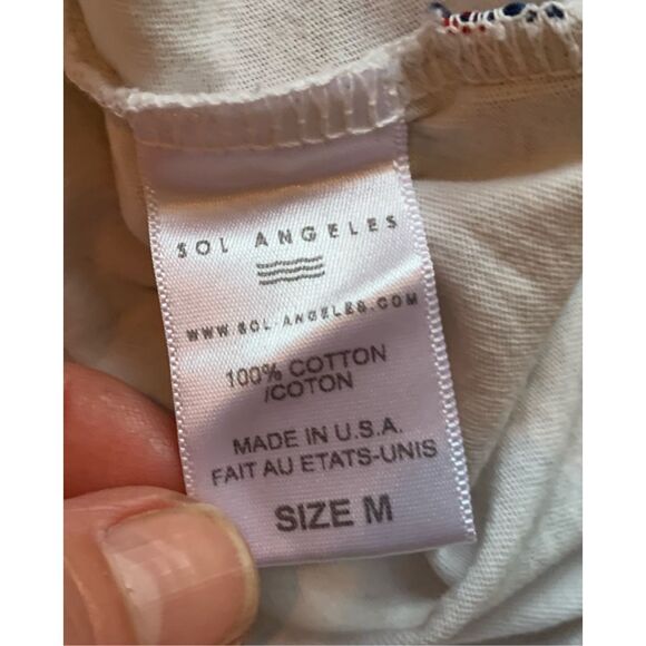 Sol Angeles White GRAPHIC smile LOGO T SHIRT sz M - Picture 6 of 7